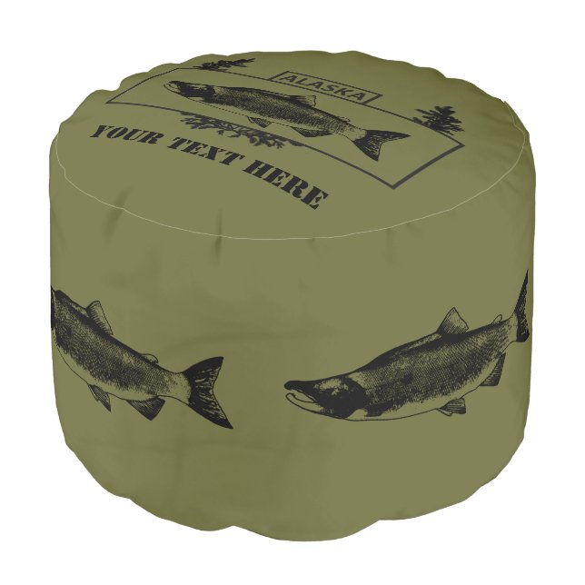Subdued Alaska Combat Fisherman Badge Pouf (Angled Front)