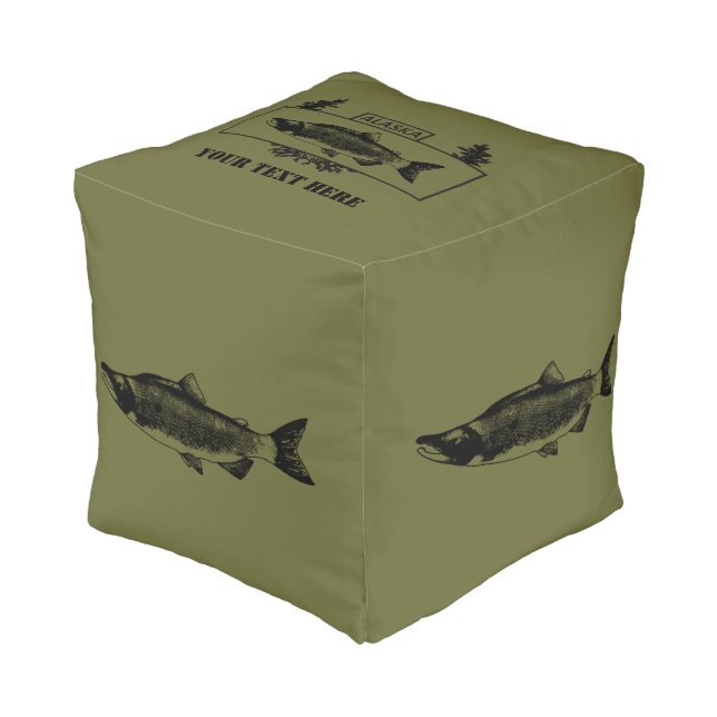 Subdued Alaska Combat Fisherman Badge Pouf (Angled Front)