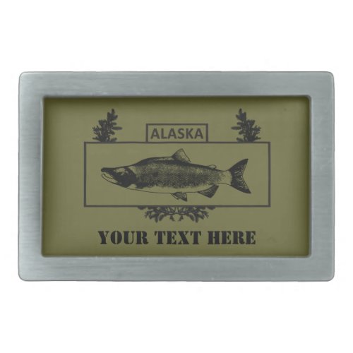 Subdued Alaska Combat Fisherman Badge Rectangular Belt Buckle