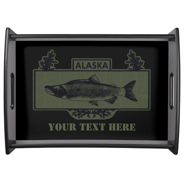 Subdued Alaska Combat Fisherman Badge Serving Tray (Front)
