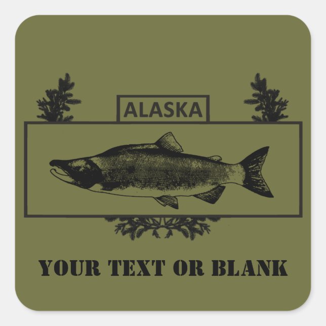 Subdued Alaska Combat Fisherman Badge Square Sticker (Front)