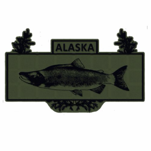 Subdued Alaska Combat Fisherman Badge Statuette