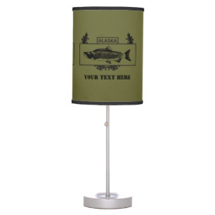 Subdued Alaska Combat Fisherman Badge Table Lamp