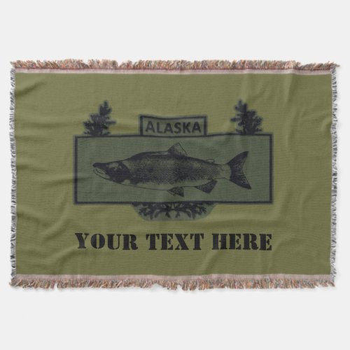 Subdued Alaska Combat Fisherman Badge Throw Blanket