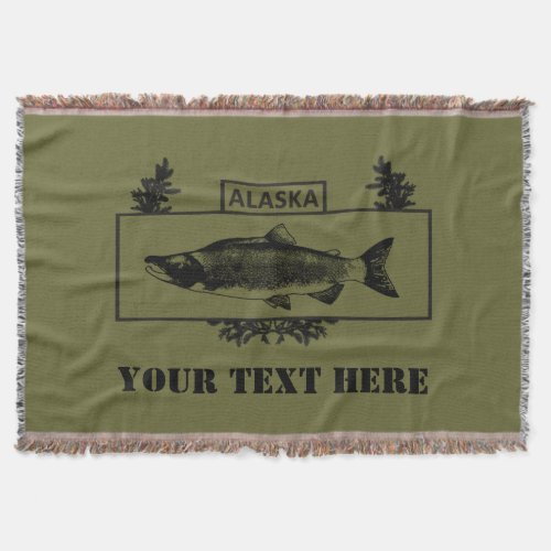 Subdued Alaska Combat Fisherman Badge Throw Blanket