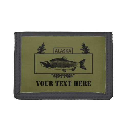 Subdued Alaska Combat Fisherman Badge Trifold Wallet