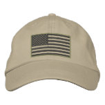 Subdued Colors U.s. Flag Embroidered Hat at Zazzle