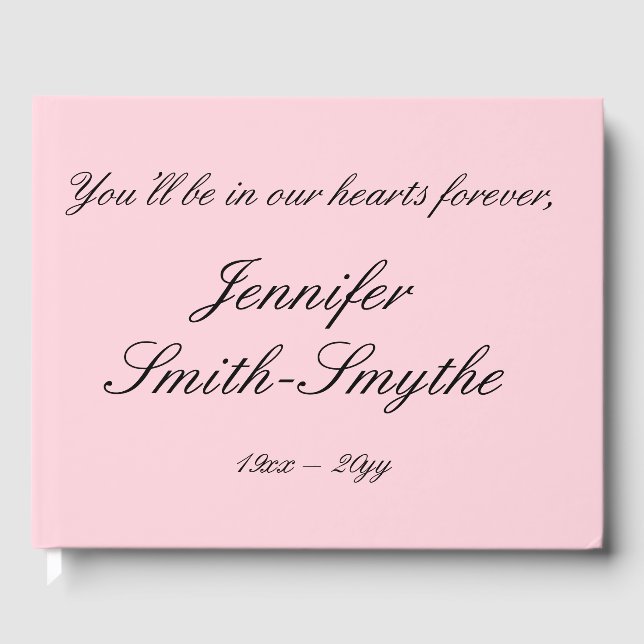 Subdued & Elegant Condolences Guestbook (Front)