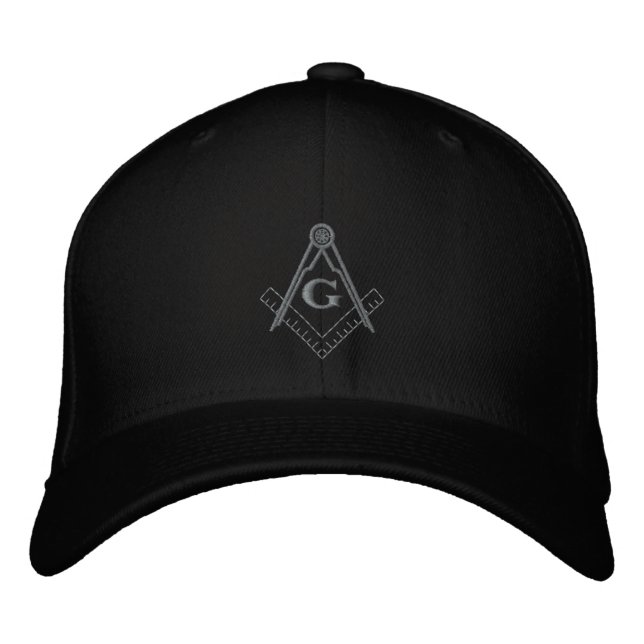 Subdued Embroidered Square and Compass Ballcap Baseball Hat (Front)