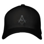 Subdued Embroidered Square And Compass Ballcap Embroidered Baseball Hat at Zazzle