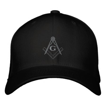 Subdued Embroidered Square And Compass Ballcap Embroidered Baseball Ha