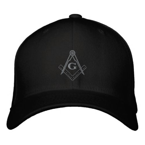 Subdued Embroidered Square and Compass Ballcap Embroidered Baseball Hat