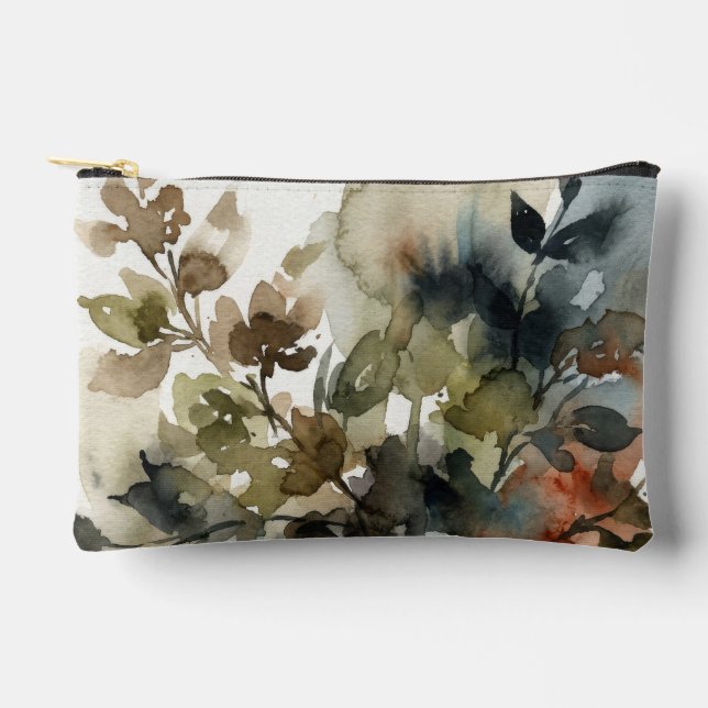 Subdued Forest Watercolor Accessory Pouch (Front)