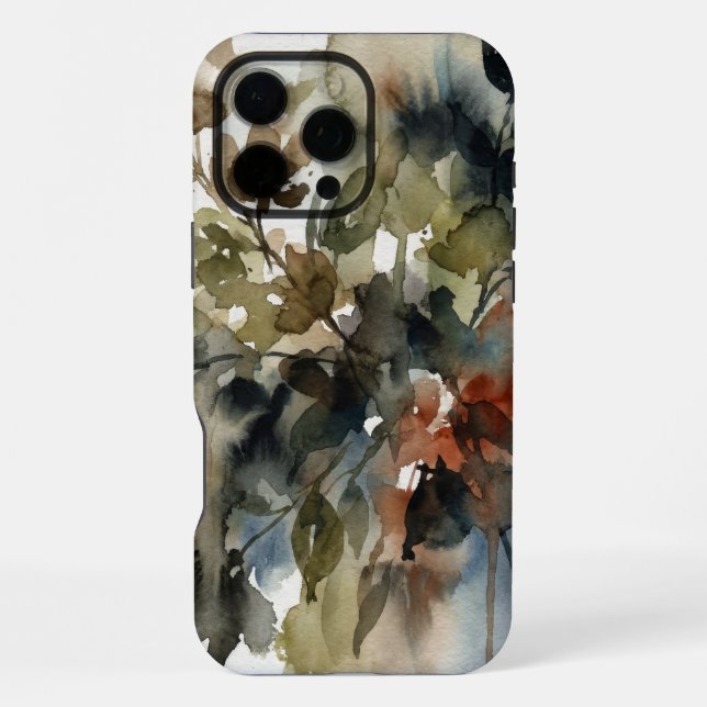 Subdued Forest Watercolor Iphone Case (Back)