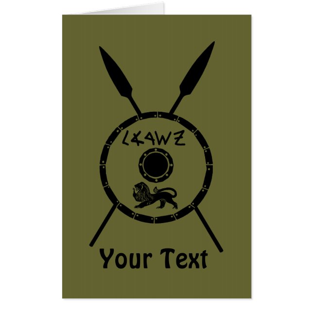 Subdued Maccabee Shield And Spears Card (Front)