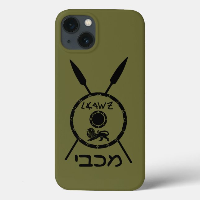 Subdued Maccabee Shield And Spears Case-Mate iPhon iPhone Case (Back)