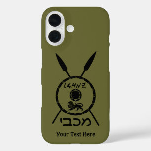 Subdued Maccabee Shield And Spears iPhone 16 Case