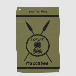 Subdued Maccabee Shield And Spears Golf Towel