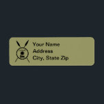 Subdued Maccabee Shield And Spears Label<br><div class="desc">A black military "subdued" style depiction of a Maccabee's shield and two spears. The shield is adorned by a lion and text reading "Yisrael" (Israel) in the Paleo-Hebrew alphabet. Add your name and address. The Maccabees were Jewish rebels who freed Judea from the yoke of the Seleucid Empire. Chanukkah is...</div>