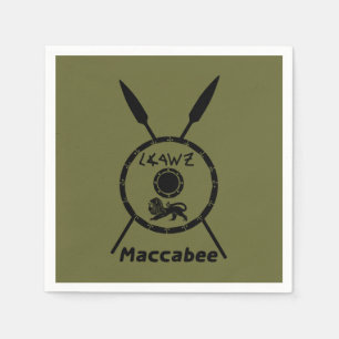 Subdued Maccabee Shield And Spears Napkins