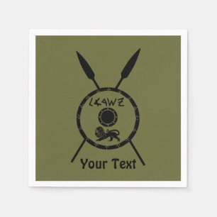 Subdued Maccabee Shield And Spears Napkins
