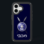 Subdued Maccabee Shield And Spears iPhone 16 Case<br><div class="desc">A depiction of a Maccabee's shield and two spears. The shield is adorned by a lion and text reading "Yisrael" (Israel) in the Paleo-Hebrew alphabet. "Maccabee" also appears in modern Hebrew. The Maccabees were Jewish rebels who freed Judea from the yoke of the Seleucid Empire. Chanukkah is not just a...</div>