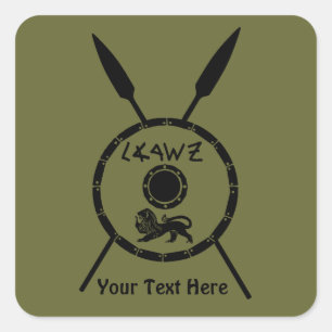 Subdued Maccabee Shield And Spears Square Sticker