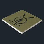 Subdued Maccabee Shield And Spears Trivet<br><div class="desc">A black military "subdued" style depiction of a Maccabee's shield and two spears. The shield is adorned by a lion and text reading "Yisrael" (Israel) in the Paleo-Hebrew alphabet. Hebrew text reading "Maccabee" also appears. The Maccabees were Jewish rebels who freed Judea from the yoke of the Seleucid Empire. Chanukkah...</div>