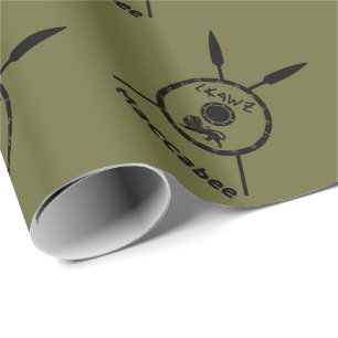 Subdued Maccabee Shield And Spears Wrapping Paper