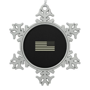 Subdued Military Flag - Sand Snowflake Pewter Christmas Ornament Subdued Military Flag - Sand Snowflake Pewter Christmas Ornament