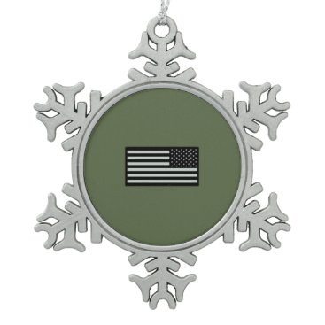 Subdued Military Flag Snowflake Pewter Christmas Ornament Subdued Military Flag Snowflake Pewter Christmas Ornament