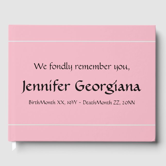 Subdued, Minimalist Funeral Guestbook (Front)