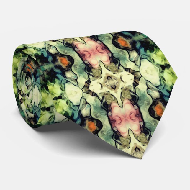 Subdued Multicoloured Pattern Neck Tie (Rolled)