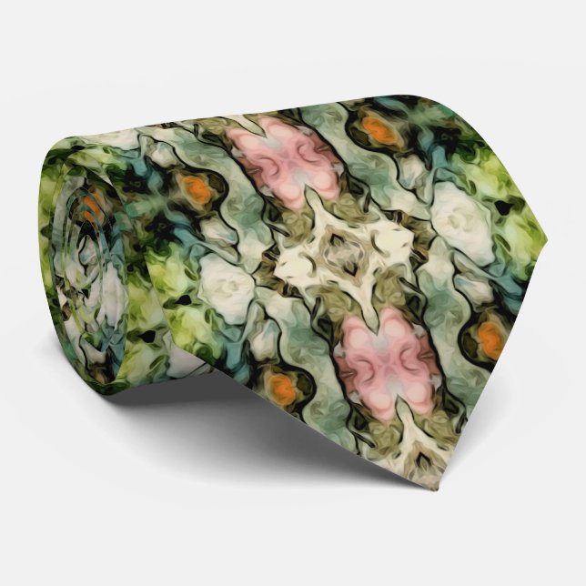 Subdued Multicoloured Pattern Neck Tie (Rolled)