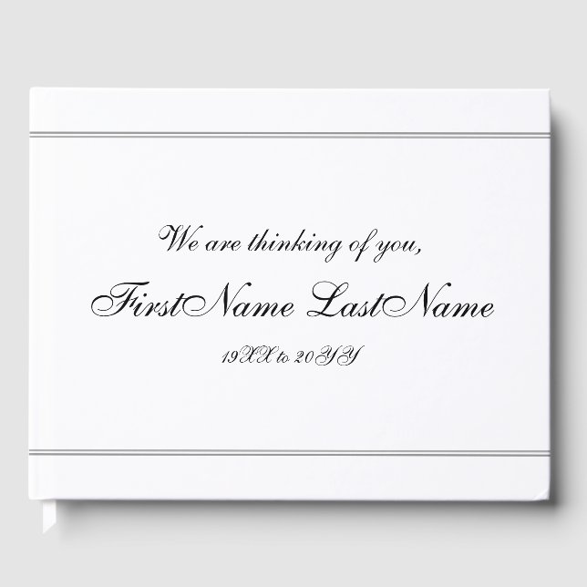 Subdued & Personalized Sympathies Guestbook (Front)