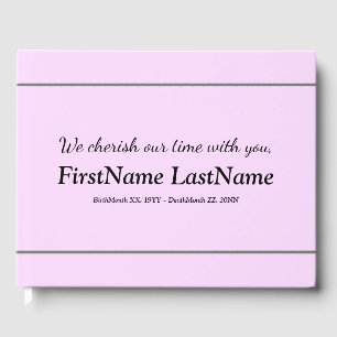 Subdued Pink Memorial Guestbook