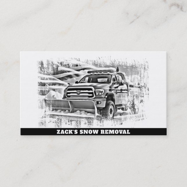 *~* Subdued Snow Removal  Plow PatrioticTruck AP74 Business Card (Front)