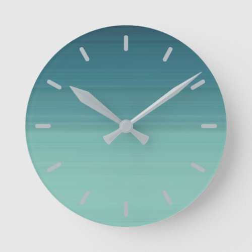 Subdued Teal Color Shade Round Clock
