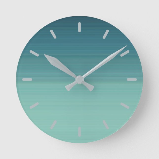 Subdued Teal Color Shade Round Clock (Front)
