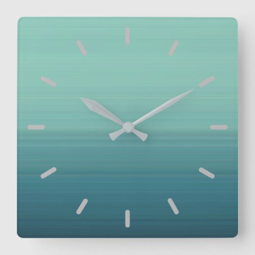 Subdued Teal Color Shade Square Wall Clock