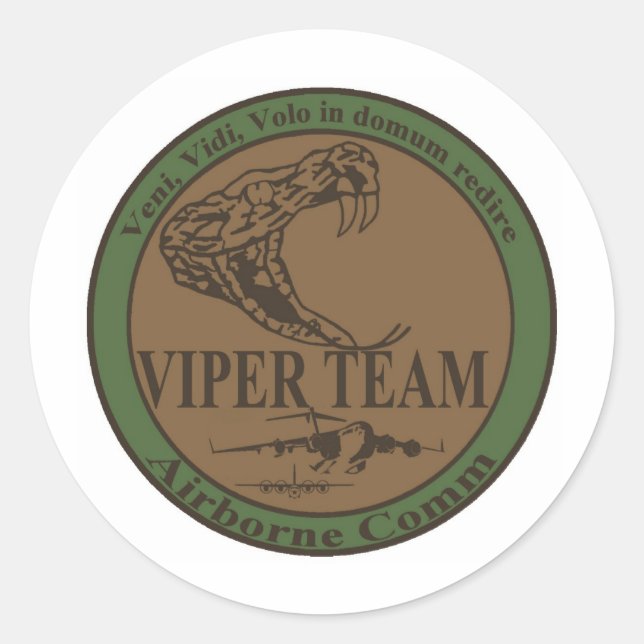 Subdued Viper Team Patch Classic Round Sticker (Front)