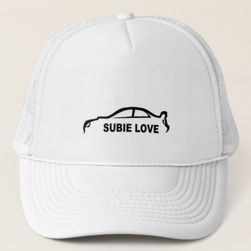 Subie Love Black silhouette Trucker Hat