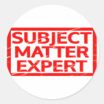 Subject Matter Expert Stamp Classic Round Sticker