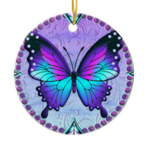 Sublimation Butterfly with Background Ceramic Ornament