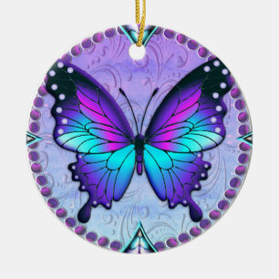Sublimation Butterfly with Background Ceramic Ornament