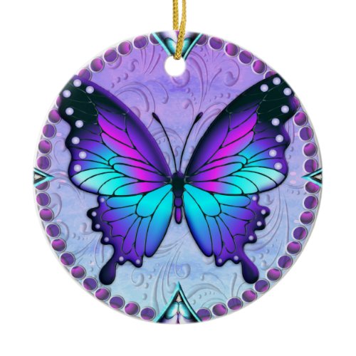 Sublimation Butterfly with Background Ceramic Ornament