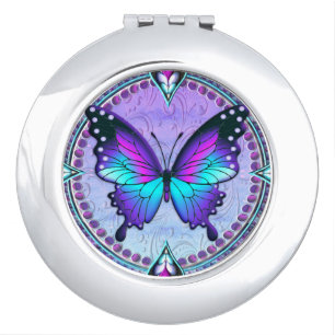 Sublimation Butterfly with Background Compact Mirror