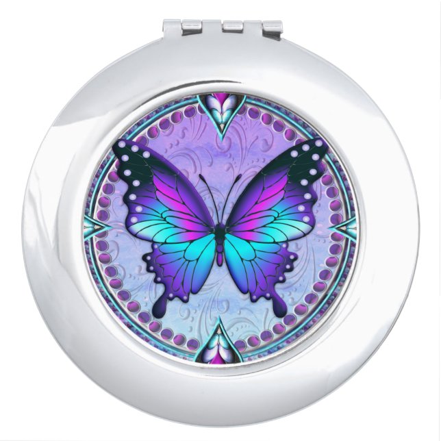 Sublimation Butterfly with Background Compact Mirror (Front)