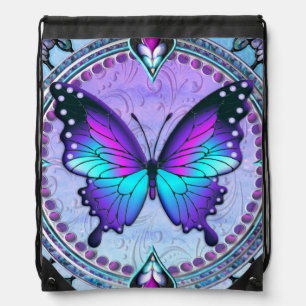 Sublimation Butterfly with Background Drawstring Bag