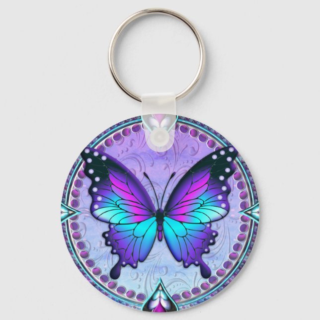 Sublimation Butterfly with Background Keychain (Front)